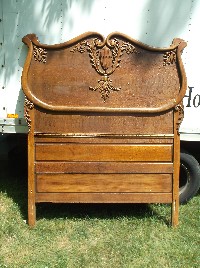 High Back Oak Bed