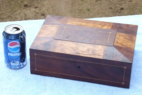 Inlaid Document Box, walnut and birds eye maple veneers