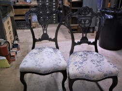 Pair Victorian Slipper Chairs