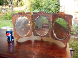 Triple Oak Hanging Mirror