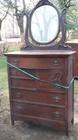 Over-sized Solid Oak Bonnet Chest with Mirror, stripped to natural golden oak and refinished  