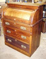 Small Oak Cylinder Roll Top Desk