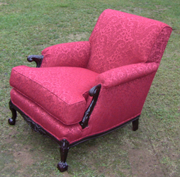 Circa 1940's Arm Chair, repaired and reupholstered