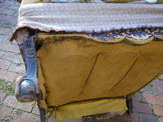 Circa 1940's Arm Chair, repaired and reupholstered