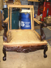 Circa 1940's Arm Chair, repaired and reupholstered