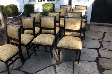 Restaurant chairs, refinished and reupholstered